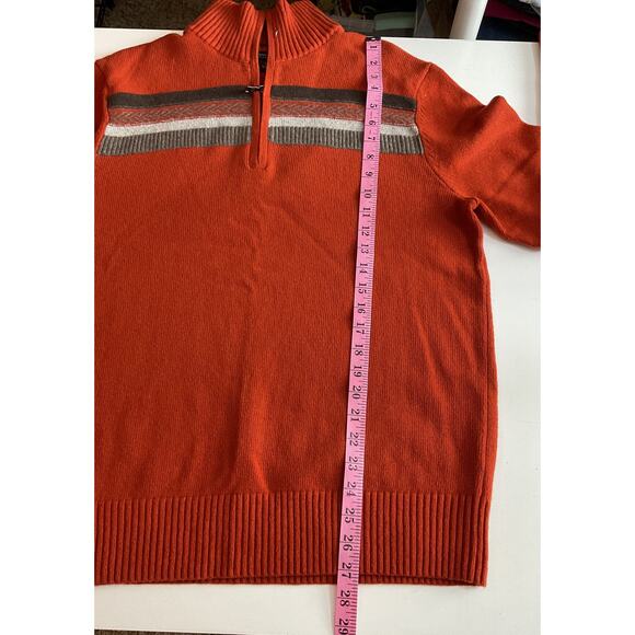 Banana Republic Italian Merino Wool Quarter-Zip Sweater Preppy Large Men's - Picture 4 of 7